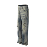 Distressed Dirty Ripped Jeans For Men - WOMONA.COM