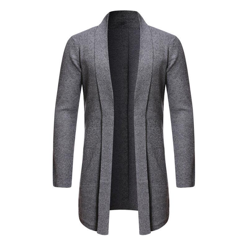 Fall Mid-length Trench Coat Knitted Cardigan Sweater - WOMONA.COM