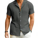 Men's Daily Casual Short Sleeve Cardigan Shirt Men's