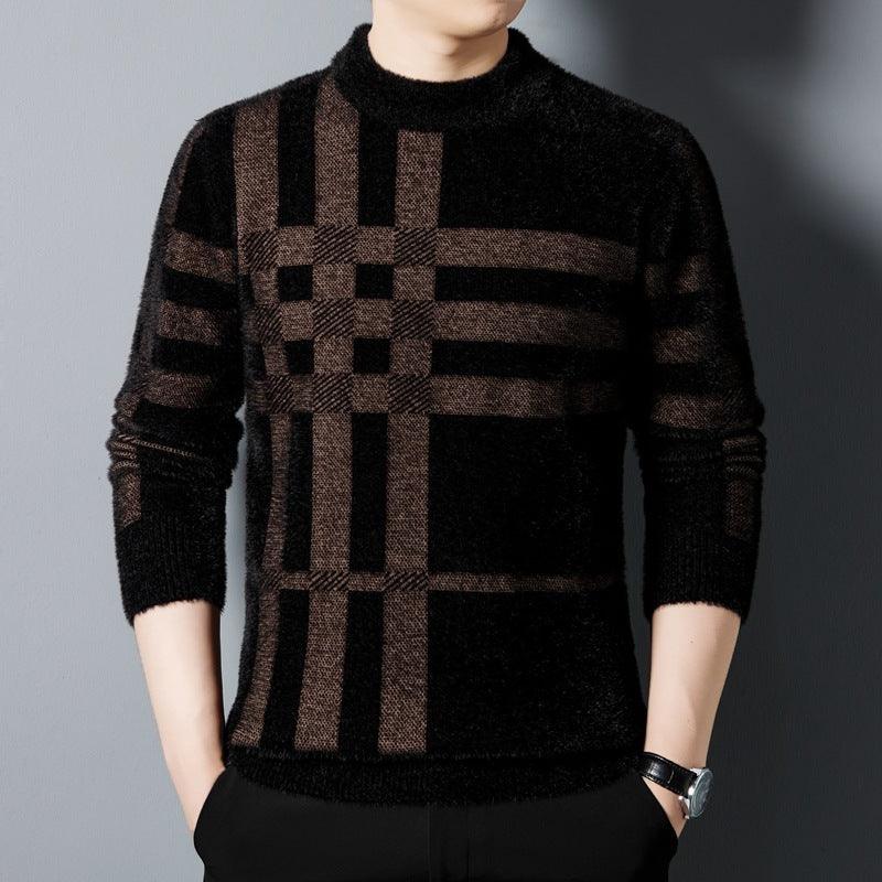 Casual All-matching Striped Thickened Knitting Top For Men - WOMONA.COM