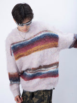 Hair And Stripes On A Thick Sweater Man - WOMONA.COM