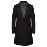 Men's Medium Length Oversized Woolen Coat - WOMONA.COM