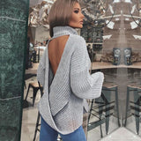 Pile up loose sweaters with crossed necks and halter backs - WOMONA.COM