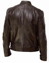 Pu Leather Collar Slim Leather Jacket - WOMONA.COM