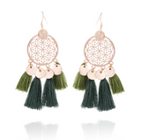 Tassel Dreamcatcher Sequin Earrings - WOMONA.COM