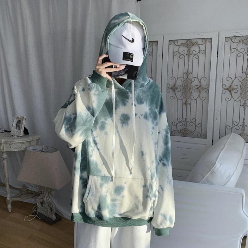 Tie-dyed national tide hooded sweater - WOMONA.COM
