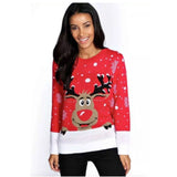 Christmas fawn jacquard sweater - WOMONA.COM