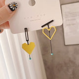 Love earrings female asymmetric - WOMONA.COM