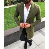 Men Long Trench Coat - WOMONA.COM