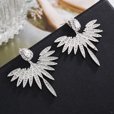 Zircon angel wings earrings - WOMONA.COM