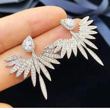 Zircon angel wings earrings - WOMONA.COM