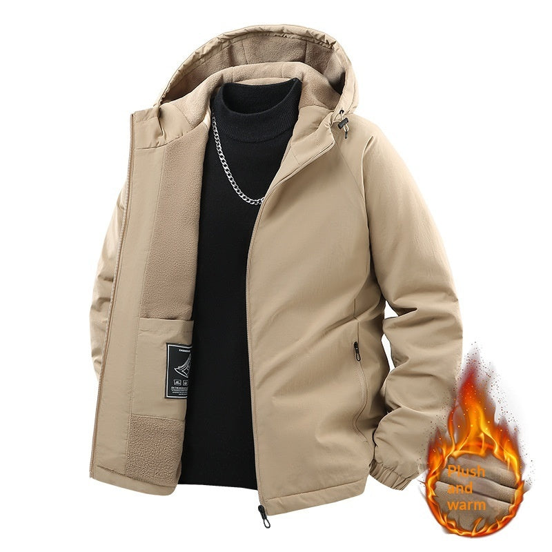 Men's loose thickened fleece-lined hooded winter jacket in five colors – photo 1 of 10