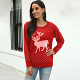 Fawn jacquard christmas sweater - WOMONA.COM