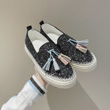 Fringed Flat Sneakers - WOMONA.COM