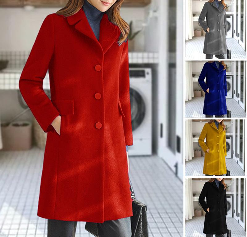Woolen Women's Coat Multi-color Multi-size - WOMONA.COM