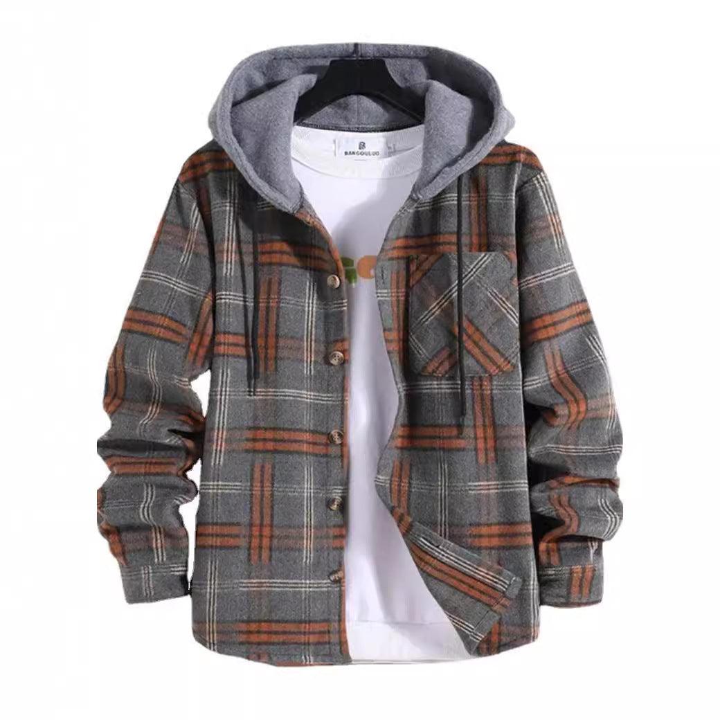Plaid Printed Long-sleeved Shirt Autumn Trendy Cardigan Casual Shirt - WOMONA.COM