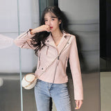 Small Leather Jacket Women's Short Korean Version - WOMONA.COM