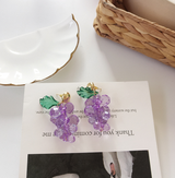 Grape earrings fruit - WOMONA.COM