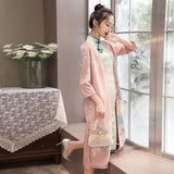 Cheongsam con gamuza y vestido aodai