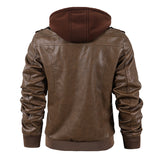 Motorcycle leather men's jackets stand collar men - WOMONA.COM