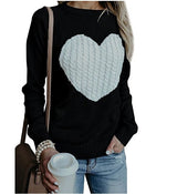 Autumn Winter Women Sweaters Heart Pattern - WOMONA.COM