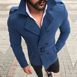 Double-breasted casual trench coat wool coat - WOMONA.COM