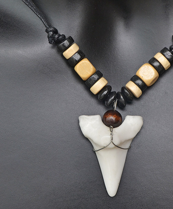 Men and Women Necklaces Imitation Shark Tooth Pendant - WOMONA.COM