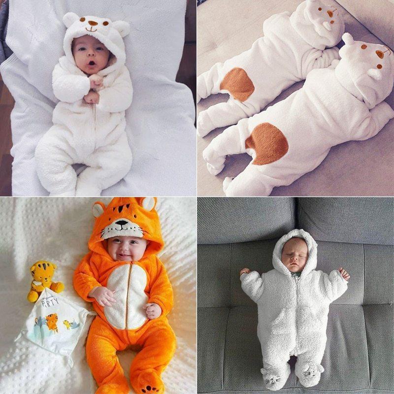 Baby home warm and velvet romper - WOMONA.COM