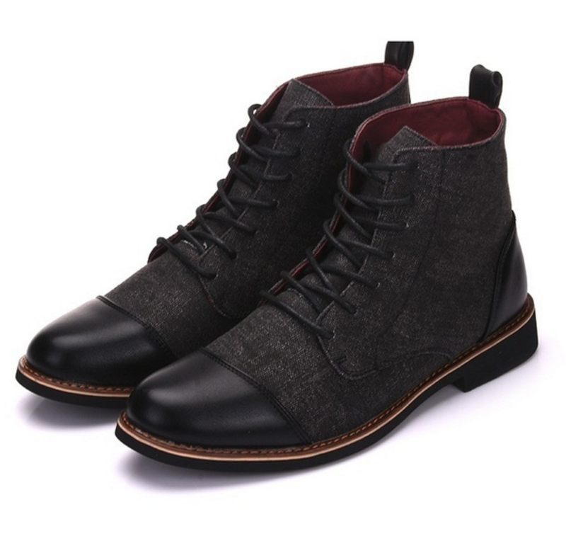 Men Large-sized Leather Boots Male Leather Shoes - WOMONA.COM