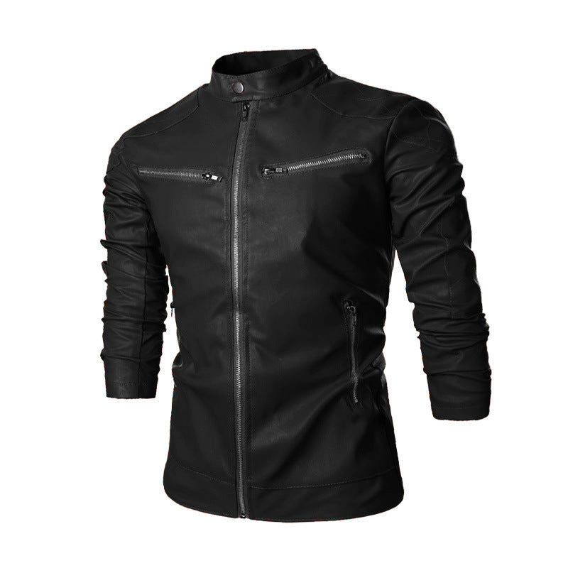 Korean Mens Leather Jacket Motorcycle Jacket Men - WOMONA.COM