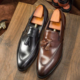 Business Casual Tassel Leather Shoes Men - WOMONA.COM