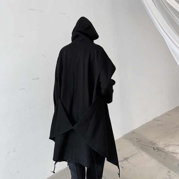 Fashion Trench Coat Hooded Dark Cape - WOMONA.COM