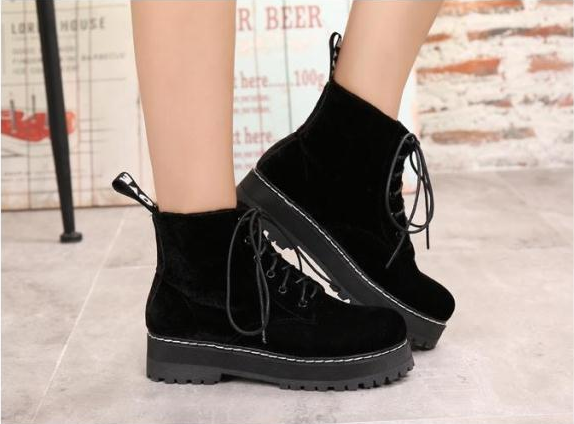 Vintage boots velvet straps ankle boots - WOMONA.COM