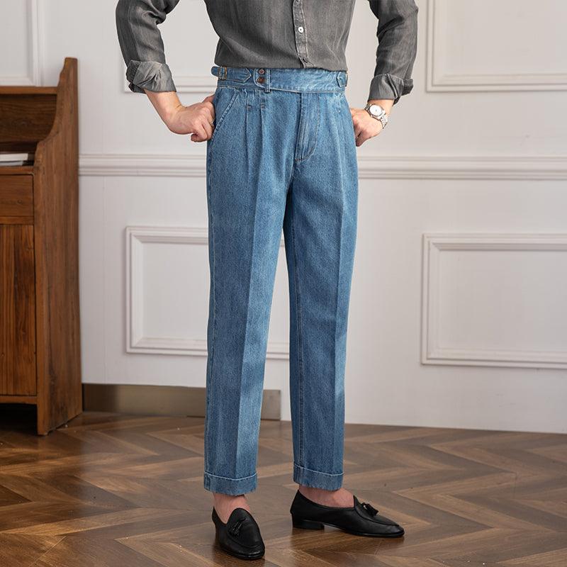 Vintage High-waisted Straight Leg Jeans For Men - WOMONA.COM