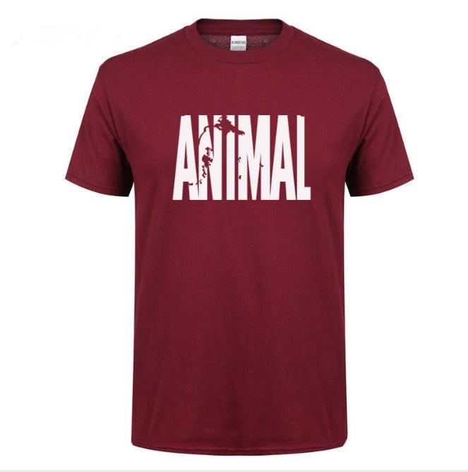 summer leisure ANIMAL alphabet print collar T-shirt pure cotton - WOMONA.COM