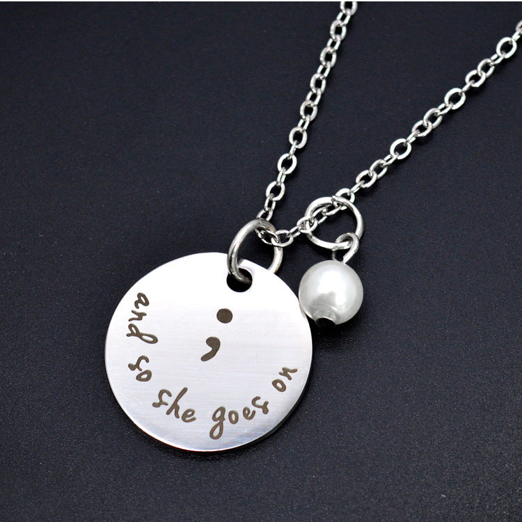 Stainless Steel Pendant Necklace Lnspirational - WOMONA.COM