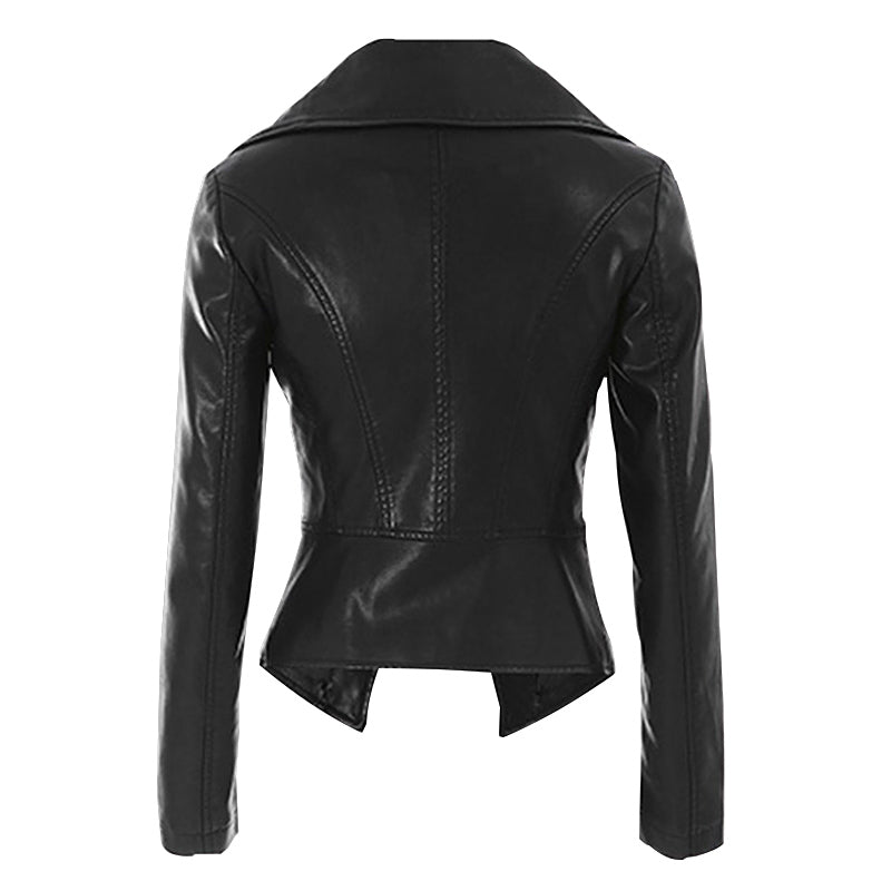 new Korean students Slim thin motorcycle leather jacket - WOMONA.COM