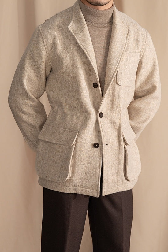 Retro Warm Tweed Lapel British Safari Jacket - WOMONA.COM