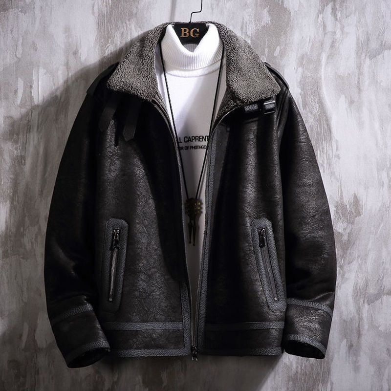 Men's Fashionable Lamb Fur Coat - WOMONA.COM