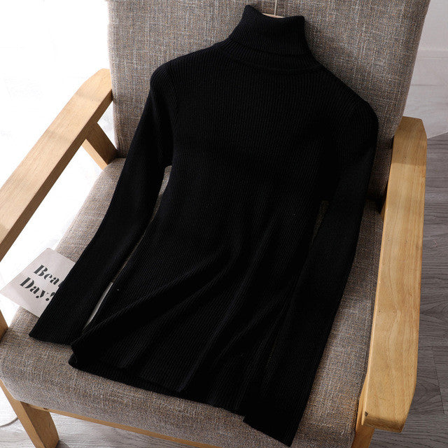 Basic Women highneck Sweaters - WOMONA.COM