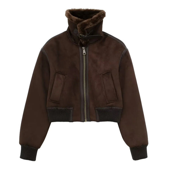 Warm Fur Integrated Loose Motorcycle Double-sided Jacket Jacket