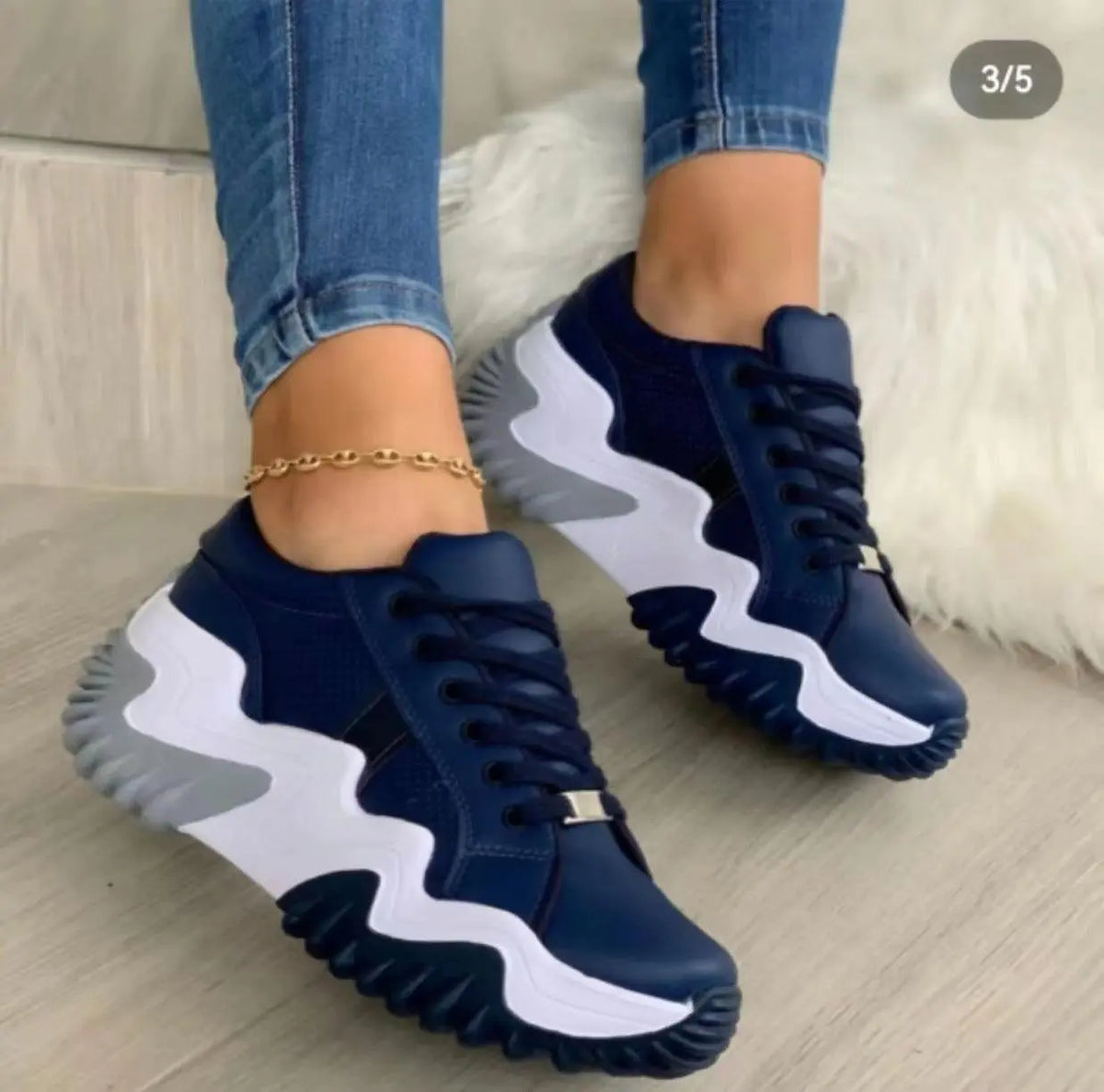 Thick Soled Serrated Daddy Shoes - WOMONA.COM