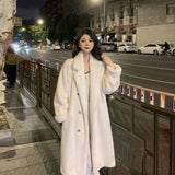 Thickened Long Section Suit Collar Faux Mink Coat