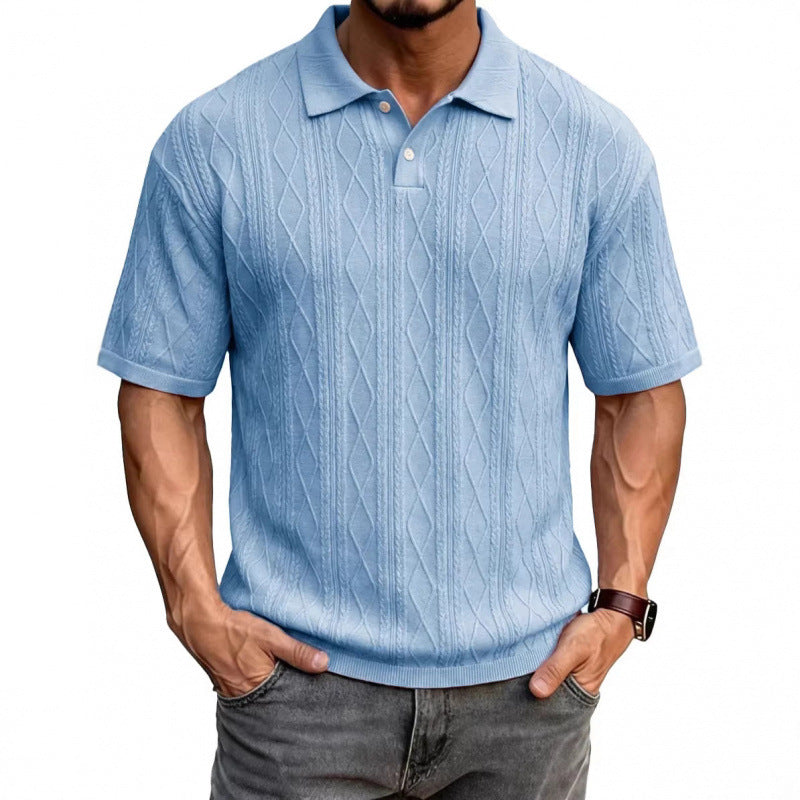 Men's classic solid-color polo shirt with turn-down collar in ten colors – photo 1 of 15