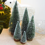 Mini Christmas Tree with Pine Needles Flocking - WOMONA.COM