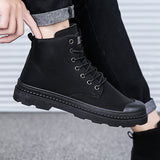 High-Top-Kurzstiefeletten lässige Lederstiefel