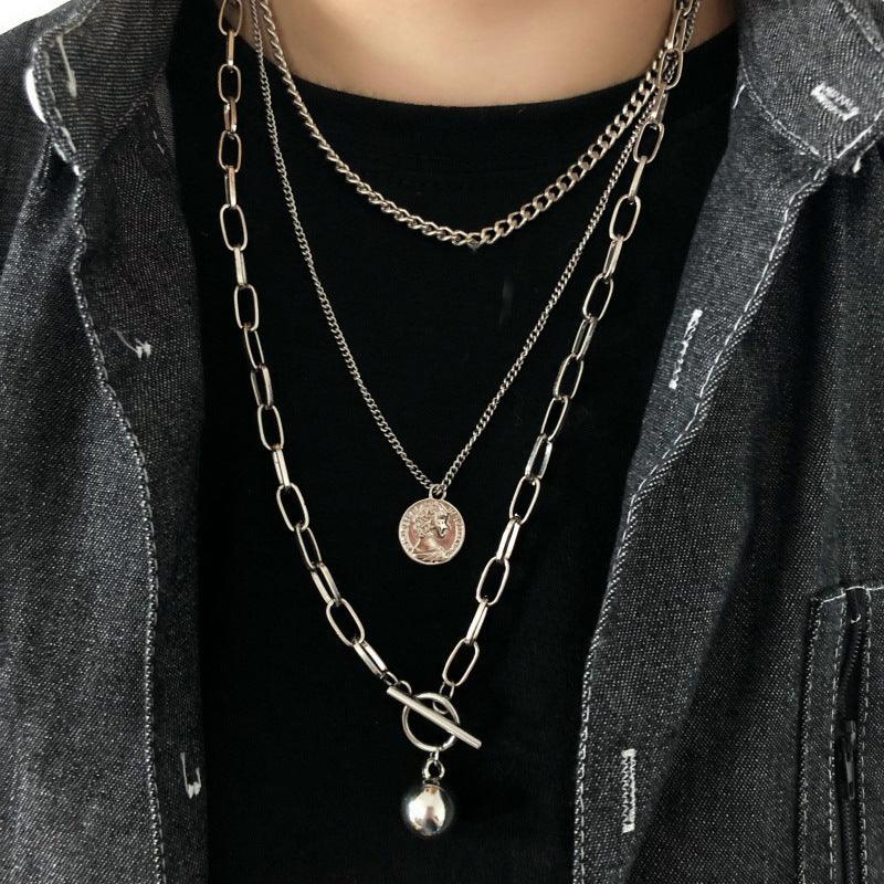 Silver-Tone Creative Minimal Necklace