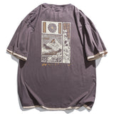 Faxien Japanese Retro Short Sleeve T-shirt Men''s - WOMONA.COM