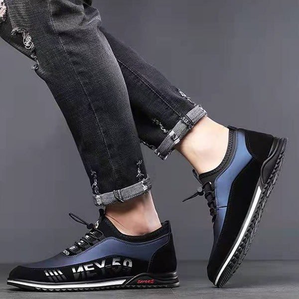 Letter Print Sneakers Men No Tie Outdoor Running Sports Shoes - WOMONA.COM