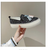 Fringed Flat Sneakers - WOMONA.COM